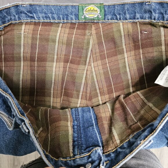 Cabela's Flannel Lined Jeans Mens Size 40x30 Denim Work 901255P Cotton - Picture 3 of 7
